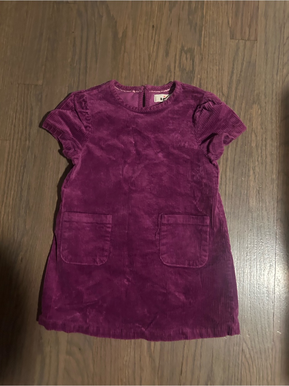 Mini Boden Girls' Deep Magenta Corduroy Pocket Dress